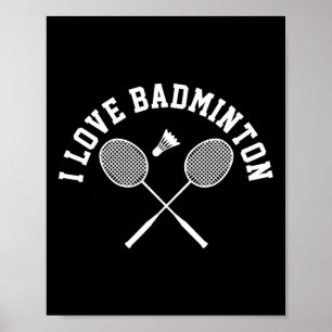 Póster Me encanta el regalo del jugador de bádminton esti