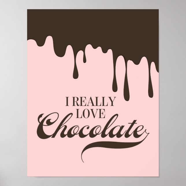 Póster Me encanta el Rótulo Poster de chocolate (Frente)