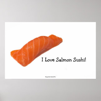 Póster ¡Me encanta el sushi de salmón!