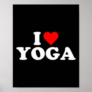Póster Me encanta el tema de fitness Corazón Rojo Yoga De