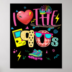 Póster Me encanta el traje Fiesta 90er retro