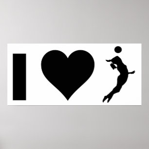 Póster Me encanta el voleibol (femenino)