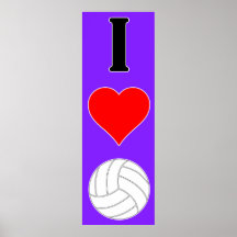Me encanta el voleibol / Poster de voleibol de cor
