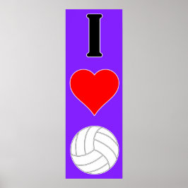 Póster Me encanta el voleibol / Poster de voleibol de cor