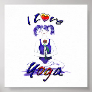 Póster Me encanta el yoga-Lotus Pose