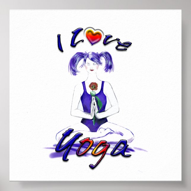 Póster Me encanta el yoga-Lotus Pose (Frente)