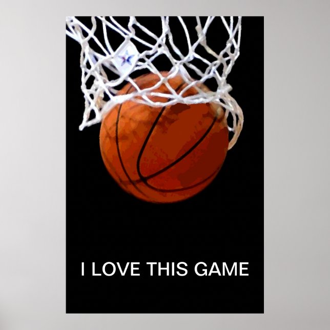 Póster Me encanta este juego Poster de baloncesto (Frente)