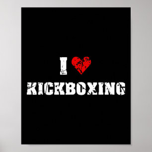 Póster Me encanta gimnasio de kickboxing Fitness para hom