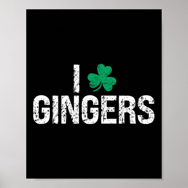 Póster Me Encanta Gingers Redhead Shamrock Clover St. Pat (Frente)