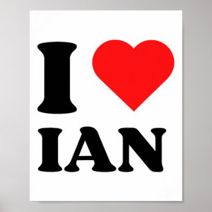 Póster Me Encanta Ian I Heart Ian Nombre Y2k Navidades