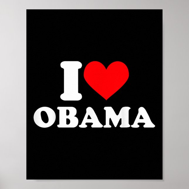 Póster Me encanta la camiseta de Obama que corazón a Obam (Frente)