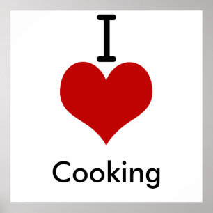 Póster Me encanta la cocina (corazón)