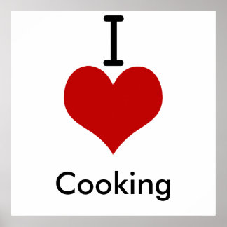 Póster Me encanta la cocina (corazón)