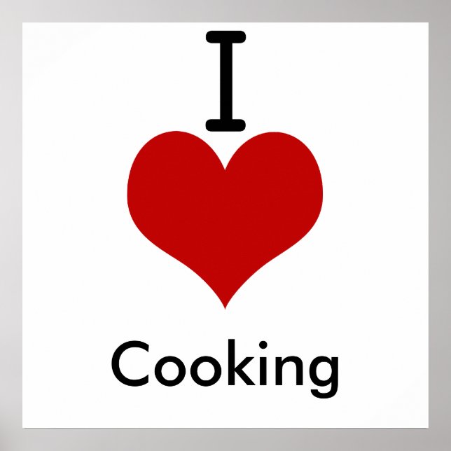 Póster Me encanta la cocina (corazón) (Frente)