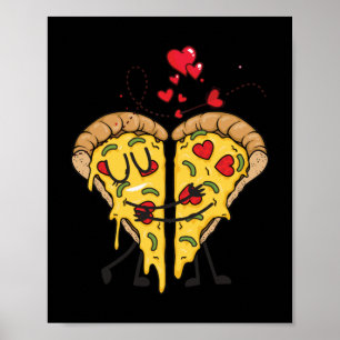Póster Me encanta la comida rápida de Pizza