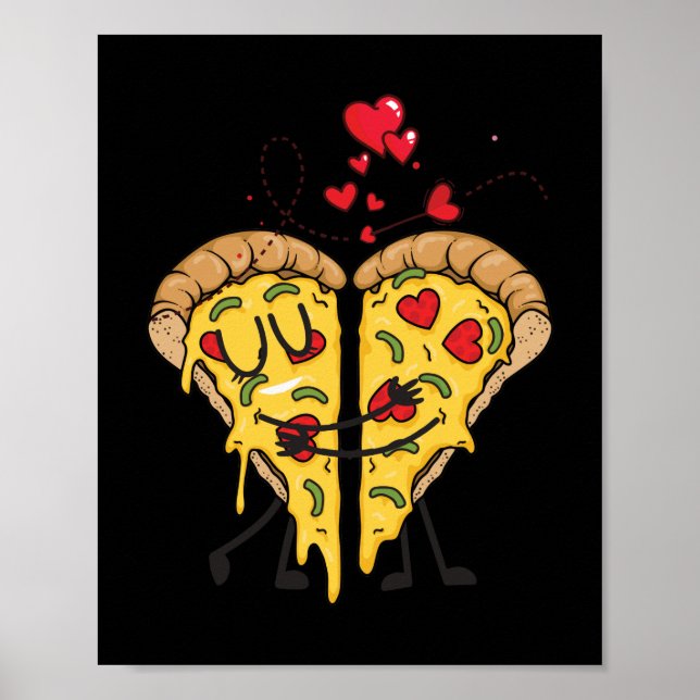 Póster Me encanta la comida rápida de Pizza (Frente)