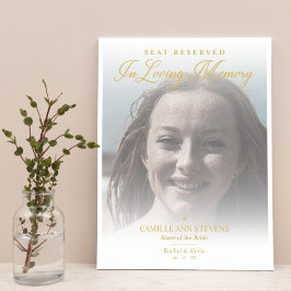 Póster Me encanta la memoria Oro Boda  de asiento reserva