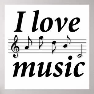 Póster Me encanta la música