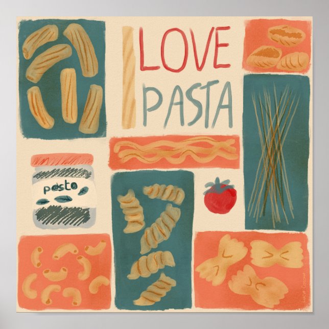 Póster Me encanta la pasta (Frente)