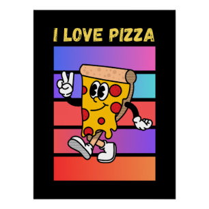 Póster Me encanta la pizza.
