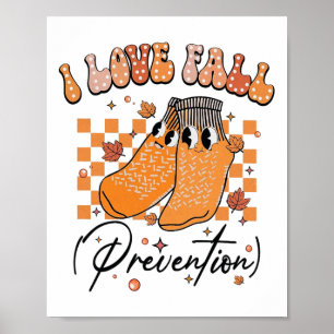 Póster Me encanta la prevención de caídas Acción de Graci
