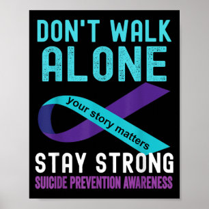 Póster Me encanta la prevención del suicidio Verde azulad