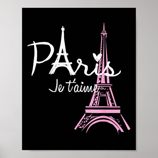 Póster Me encanta la Torre Eiffel de París (Frente)