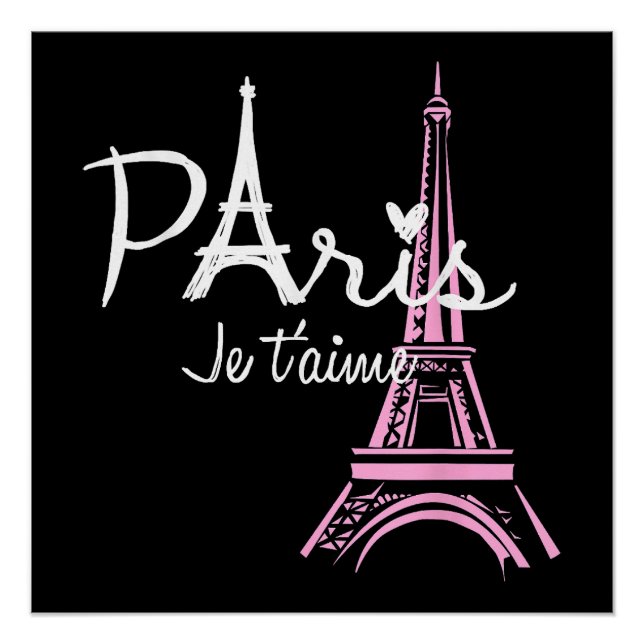Póster Me encanta la Torre Eiffel de París (Anverso)