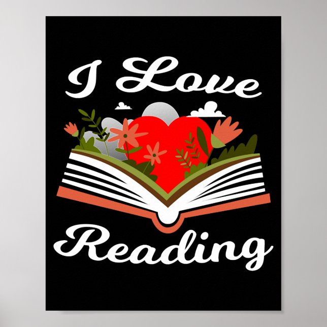 Póster Me encanta leer clubes de lectura de Shirt Heart B (Frente)
