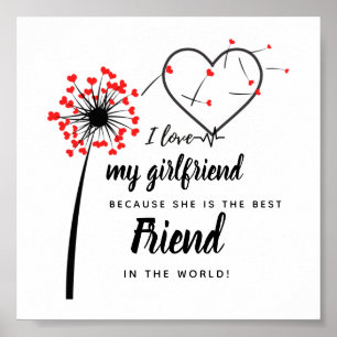 Póster Me encanta mi corazón personalizado de regalo de f