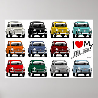 Póster Me encanta mi Fiat 600