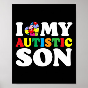 Póster Me Encanta Mi Hijo Autista Rompe Pieza Autismo Hom