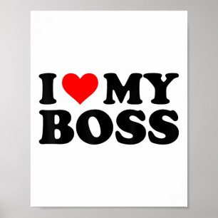 Póster Me Encanta Mi Jefe Funny Red Heart Boss Yo Corazón