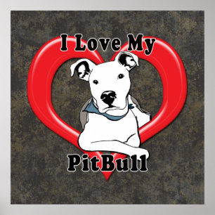 Póster Me encanta mi logo de PitBull