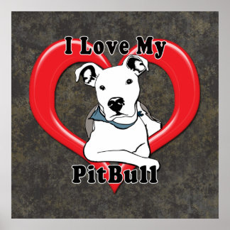 Póster Me encanta mi logo de PitBull