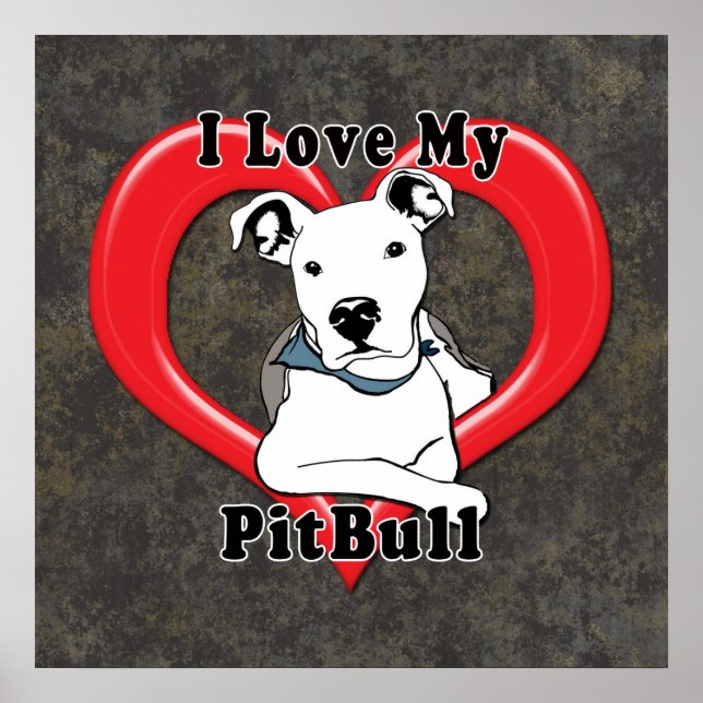 Póster Me encanta mi logo de PitBull (Frente)