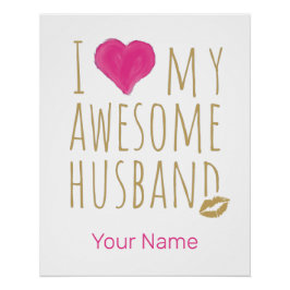 Póster Me encanta mi maravilloso aniversario de Boda de m