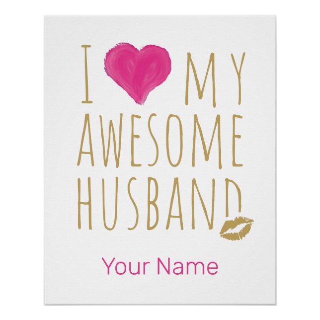 Póster Me encanta mi maravilloso aniversario de Boda de m (Anverso)