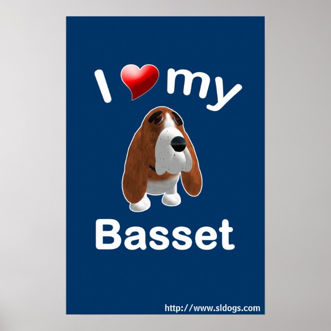 Póster Me encanta mi Poster de Basset (Frente)