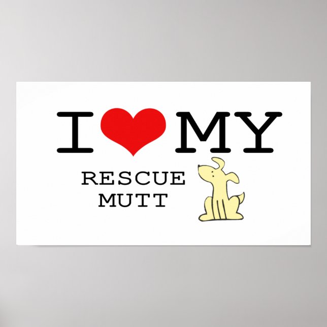 Póster Me encanta mi Poster de Rescue Mutt (Frente)