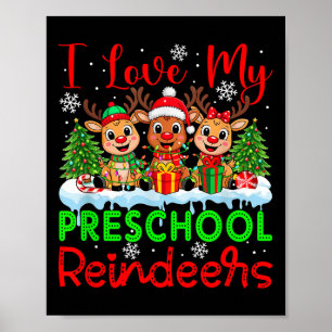 Póster Me encanta mi profesor de Navidades de renos prees