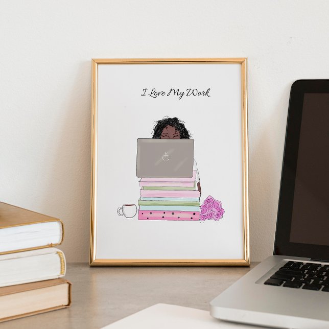 Póster me encanta mi trabajo, ilustracion, (Subido por el creador)