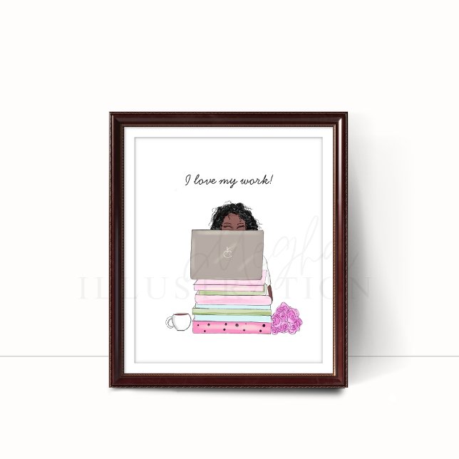 Póster me encanta mi trabajo, ilustracion, (Subido por el creador)