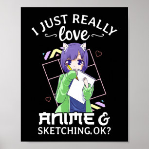 Póster Me Encanta Realmente Anime y Esbozo Bien Anime Dr.