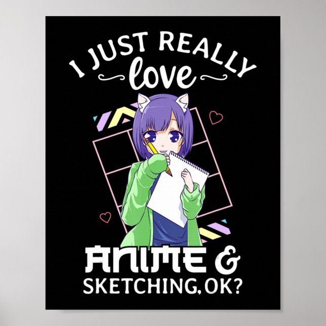 Póster Me Encanta Realmente Anime y Esbozo Bien Anime Dr. (Frente)