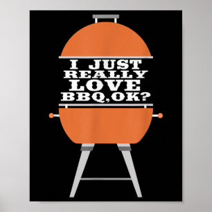 Póster Me Encanta Realmente Comer Carne De Barbacoa De Ba