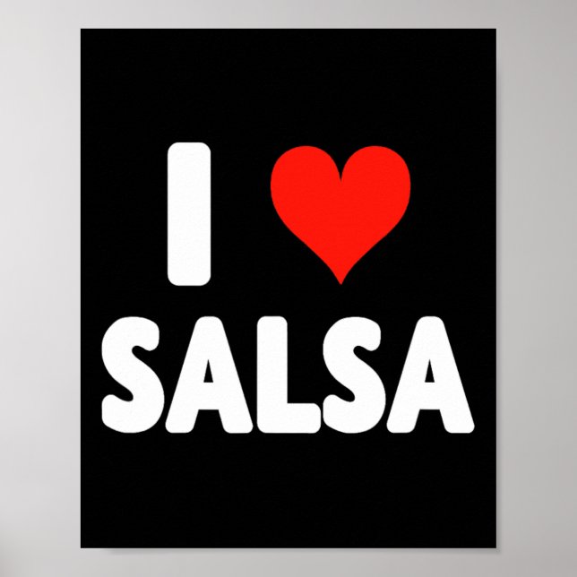 Póster Me encanta Salsa Heart Dance Dancer Dancing Studio (Frente)