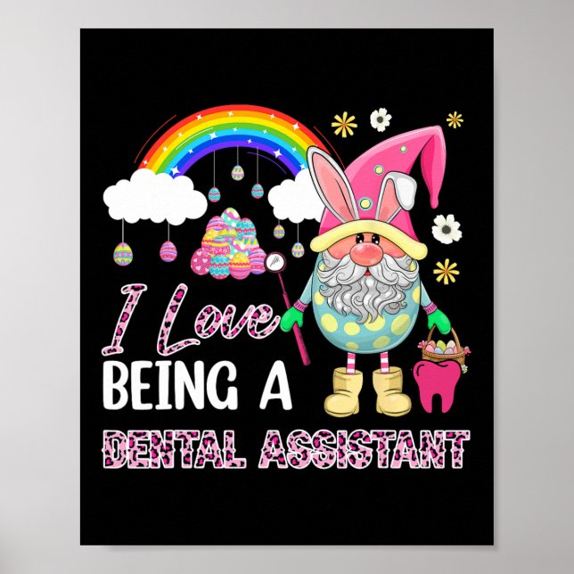 Póster Me Encanta Ser Auxiliar Dental Easter Eggets Cesta (Frente)