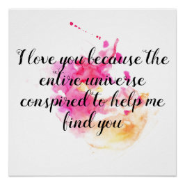 Póster Me encanta su adopción de estímulo, cuidado de aco