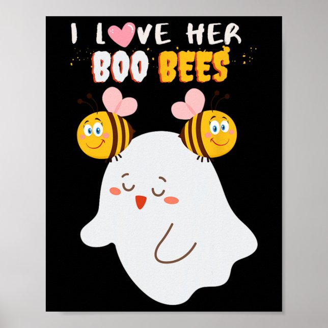 Póster Me Encanta Su Boo Abejas Graciosa Pareja De Hallow (Frente)